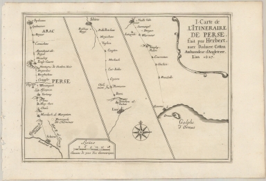 I Carte de L'Itineraire de Perse fait par Herber L'an 1627