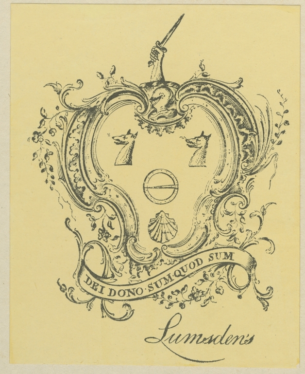 [Bookplate of Lumsden family]