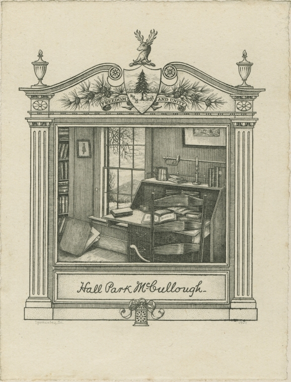 [Bookplate of Hall Park McCullough]